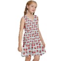 Spanish Love Phrase Motif Pattern Kids  Sleeveless Tiered Mini Dress View3