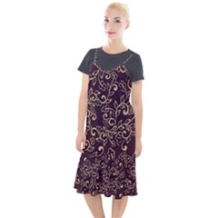 Golden Purple Flower Ornament Camis Fishtail Dress by HWDesign