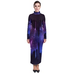 Digital-art Turtleneck Maxi Dress