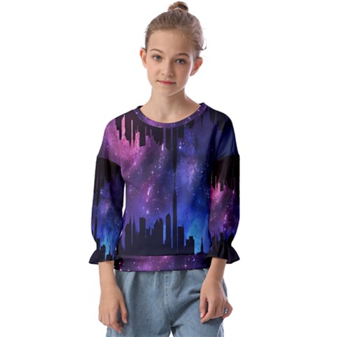 Digital-art Kids  Cuff Sleeve Top by nate14shop