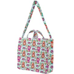 Floral Square Shoulder Tote Bag