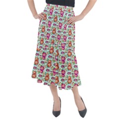 Floral Midi Mermaid Skirt by nate14shop