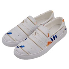 Handprint,wood Men s Canvas Slip Ons by nate14shop