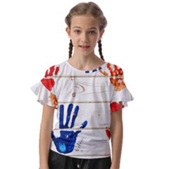 Handprint,wood Kids  Cut Out Flutter Sleeves by nate14shop