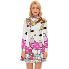 Hello-kitty-001 Long Sleeve Velour Longline Dress