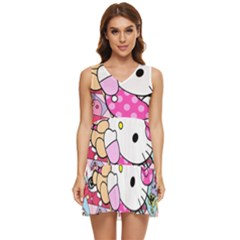 Hello-kitty-001 Tiered Sleeveless Mini Dress by nate14shop