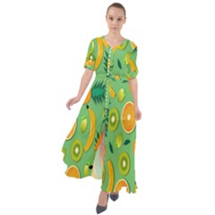 Fruits Waist Tie Boho Maxi Dress