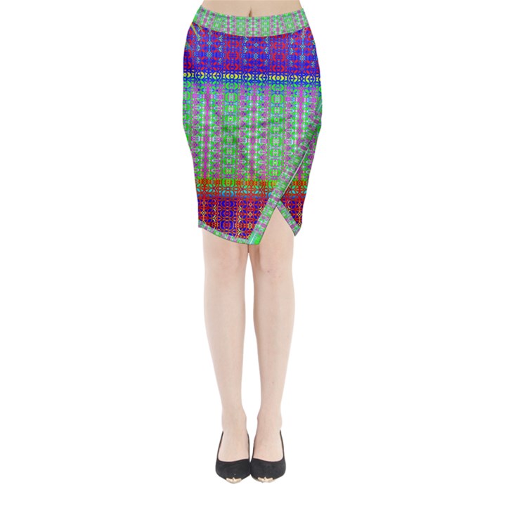 Space Explosion  Midi Wrap Pencil Skirt