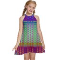 Space Explosion  Kids  Halter Collar Waist Tie Chiffon Dress View1