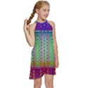 Space Explosion  Kids  Halter Collar Waist Tie Chiffon Dress View3