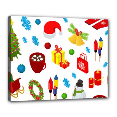 Christmas-celebration-seamless-pattern-background-vector Canvas 20  X 16  (stretched) by nate14shop