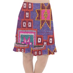 Abstrac-carpet Fishtail Chiffon Skirt by nate14shop