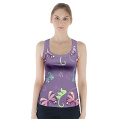 Background-butterfly Purple Racer Back Sports Top by nate14shop