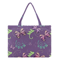 Background-butterfly Purple Medium Tote Bag