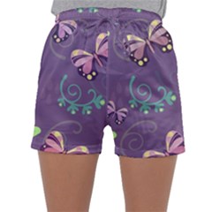 Background-butterfly Purple Sleepwear Shorts by nate14shop