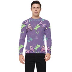 Background-butterfly Purple Men s Long Sleeve Rash Guard by nate14shop