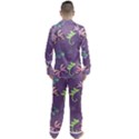 Background-butterfly Purple Men s Long Sleeve Satin Pajamas Set View2