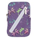 Background-butterfly Purple Belt Pouch Bag (Large) View1