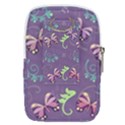 Background-butterfly Purple Belt Pouch Bag (Large) View2