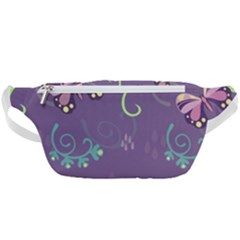 Background-butterfly Purple Waist Bag  by nate14shop