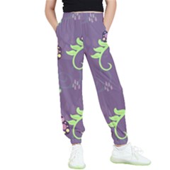 Background-butterfly Purple Kids  Elastic Waist Pants by nate14shop