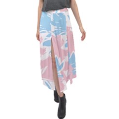 Flowers Velour Split Maxi Skirt by nate14shop