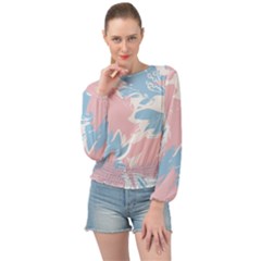 Flowers Banded Bottom Chiffon Top by nate14shop