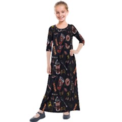 Hd-wallpaper,drink,coffe Kids  Quarter Sleeve Maxi Dress by nate14shop