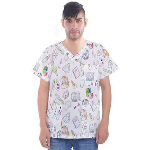 Hd-wallpaper-d4 Men s V-neck Scrub Top by nate14shop