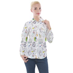 Hd-wallpaper-d4 Women s Long Sleeve Pocket Shirt