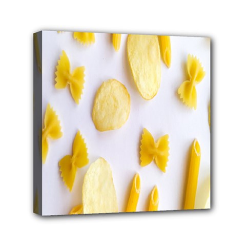 Pasta Mini Canvas 6  X 6  (stretched) by nate14shop