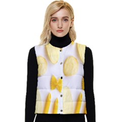 Pasta Women s Short Button Up Puffer Vest by nate14shop