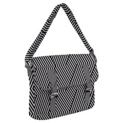 Vector-geometric-lines-pattern-simple-monochrome-texture-with-diagonal-stripes-lines-chevron-zigzag- Buckle Messenger Bag