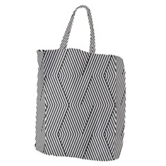 Vector-geometric-lines-pattern-simple-monochrome-texture-with-diagonal-stripes-lines-chevron-zigzag- Giant Grocery Tote by nate14shop