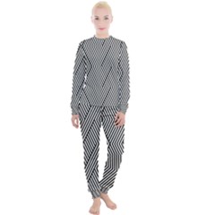 Vector-geometric-lines-pattern-simple-monochrome-texture-with-diagonal-stripes-lines-chevron-zigzag- Women s Lounge Set by nate14shop