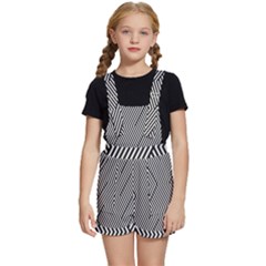 Vector-geometric-lines-pattern-simple-monochrome-texture-with-diagonal-stripes-lines-chevron-zigzag- Kids  Short Overalls by nate14shop