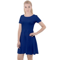 Dark Blue Cap Sleeve Velour Dress  by nate14shop