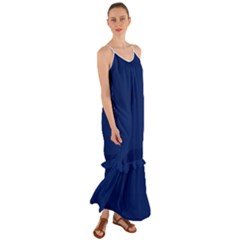 Dark Blue Cami Maxi Ruffle Chiffon Dress by nate14shop