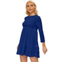 Dark Blue Long Sleeve Babydoll Dress View2