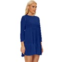 Dark Blue Long Sleeve Babydoll Dress View3