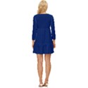 Dark Blue Long Sleeve Babydoll Dress View4