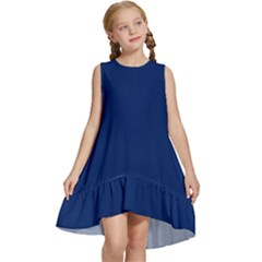 Dark Blue Kids  Frill Swing Dress by nate14shop