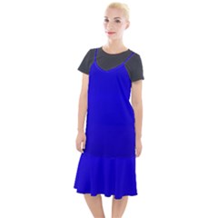 Background-blue Camis Fishtail Dress