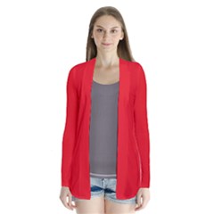 Background-red Drape Collar Cardigan by nate14shop