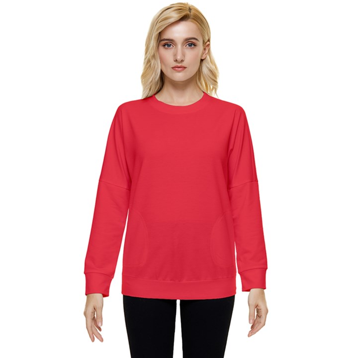 Background-red Hidden Pocket Sweatshirt