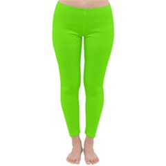 Grass-green-color-solid-background Classic Winter Leggings by nate14shop