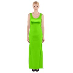 Grass-green-color-solid-background Thigh Split Maxi Dress by nate14shop