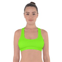 Grass-green-color-solid-background Cross Back Sports Bra by nate14shop