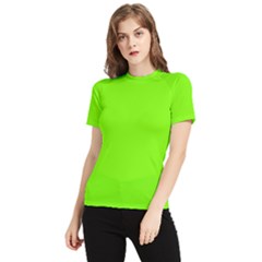 Grass-green-color-solid-background Women s Short Sleeve Rash Guard