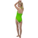 Grass-green-color-solid-background Go with the Flow One Piece Swimsuit View2